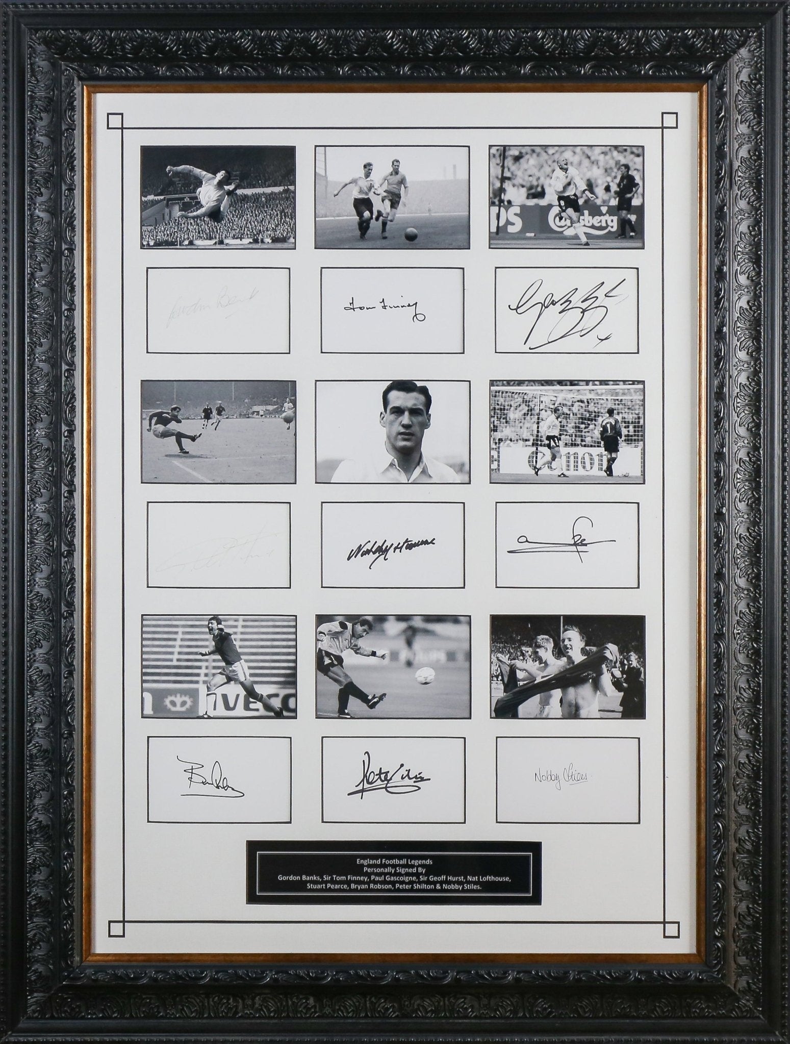 England Football Legends Signed White card Framed Display - Memorabilia Framers Shop